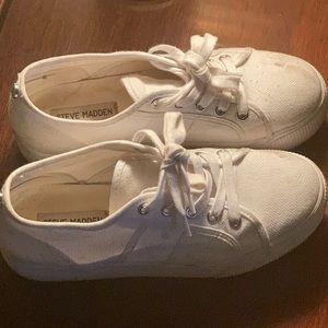 Steve Madden White Platform Sneakers